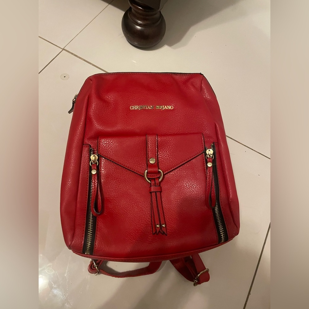 Christian Soriano Red Backpack Bag